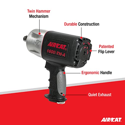 AIRCAT Pneumatic Tools 1600-TH-A: Composite Impact Wrench 1600 ft-lbs - 3/4-Inch