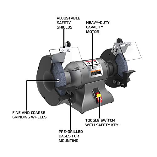 JET IBG-8, 8-Inch Industrial Bench Grinder, 1 HP, 1Ph 115V (578008)