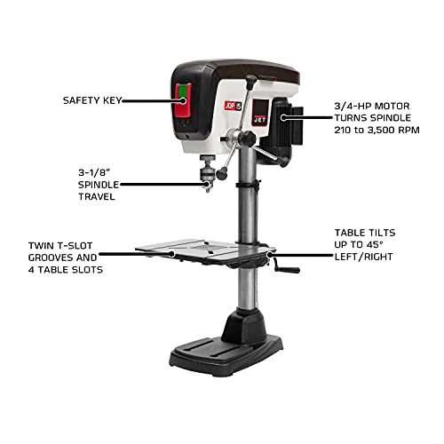 JET JDP-15B, 15-Inch Benchtop Drill Press, 3/4HP, 1Ph 115V (716200)