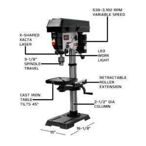 JET JWDP-12, 12-Inch Benchtop Drill Press, 1/2HP, 1Ph 115V (716000)