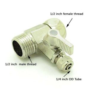 1/2" to 1/4" Feed Water Adapter Ball Valve Faucet Tap Reverse Osmosis