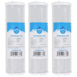 3-pack replacement for dupont wfpf13003b activated carbon block filter - universal 10 inch filter compatible with dupont whole house water filtration system - denali pure brand