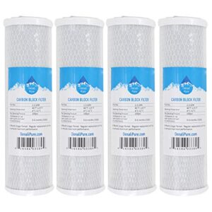 4-pack replacement for glacier bay hdguss4 activated carbon block filter - universal 10 inch filter compatible with glacier bay basic drinking water filtration system - denali pure brand