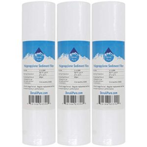 3-Pack Replacement for Watts WP-ST6DM Polypropylene Sediment Filter - Universal 10-inch 5-Micron Cartridge Compatible with Watts Premier 521934 Six Stage Reverse Osmosis System - Denali Pure Brand