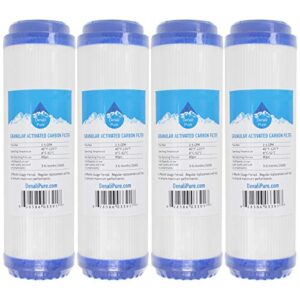 4-pack replacement for compatible with omnifilter ob1 granular activated carbon filter - universal 10-inch cartridge compatible with omnifilter water filter unit - model ob1 - blue tank