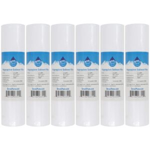 6-pack replacement for culligan rvf-10 polypropylene sediment filter - universal 10-inch 5-micron cartridge compatible with culligan rvf-10 exterior water filter - denali pure brand