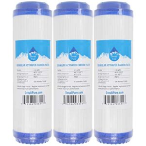 3-Pack Replacement for Culligan HF-360 Granular Activated Carbon Filter - Universal 10-inch Cartridge Compatible with Culligan HF-360 Whole House Sediment Filter Clear Housing - Denali Pure Brand