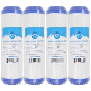 4-pack replacement for ge gx1s01r granular activated carbon filter - universal 10-inch cartridge compatible with ge single stage drinking water filtration unit - denali pure brand