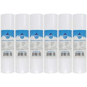 6-pack replacement for ge gxwh20s polypropylene sediment filter - universal 10-inch 5-micron cartridge compatible with ge single sump whole home filtration system - denali pure brand