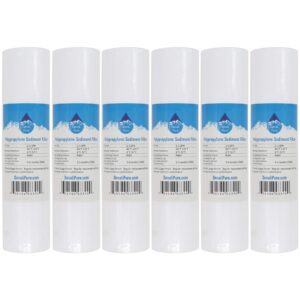 6-pack replacement for ge gxwh04f polypropylene sediment filter - universal 10-inch 5-micron cartridge compatible with ge household pre-filtration system - denali pure brand