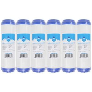 6-pack replacement for dupont wfpf13003b granular activated carbon filter - universal 10-inch cartridge compatible with dupont whole house water filtration system - denali pure brand