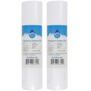 2-pack replacement for ge gxwh20f polypropylene sediment filter - universal 10-inch 5-micron cartridge compatible with ge household water filtration system - denali pure brand