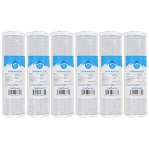 6-pack replacement for glacier bay hdguss4 activated carbon block filter - universal 10 inch filter compatible with glacier bay basic drinking water filtration system - denali pure brand