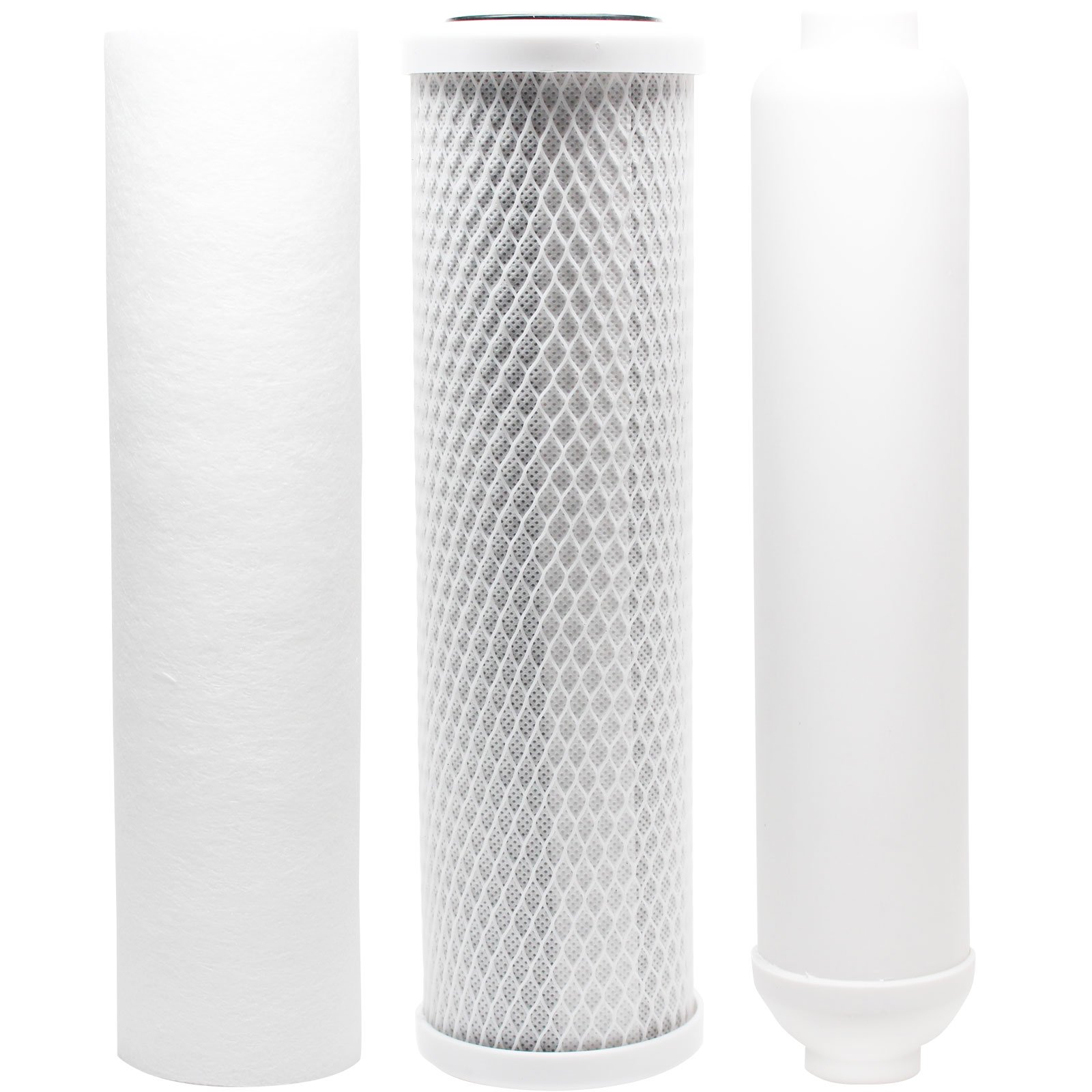 Replacement Filter Kit Compatible with Vertex PT 4.0 RO System - Includes Carbon Block Filter, PP Sediment Filter & Inline Filter Cartridge - Denali Pure Brand