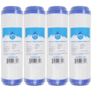 4-pack replacement for h2o distributors adwu-d granular activated carbon filter - universal 10-inch cartridge compatible with h2o distributors flowmatic adwu-d under sink water filter - denali pure