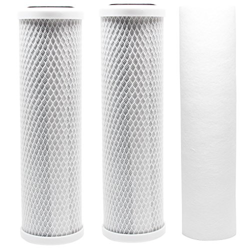 Replacement Filter Kit Compatible with iSpring WCC31 RO System - Includes Carbon Block Filters & Polypropylene Sediment Filter - Denali Pure Brand