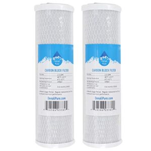 2-pack replacement for waterpur cci-10-clw activated carbon block filter - universal 10 inch filter compatible with waterpur clear water filter housing - denali pure brand