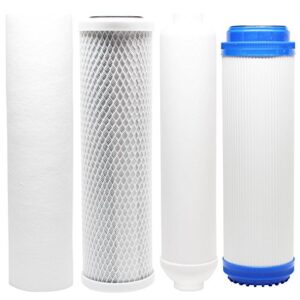 replacement filter kit compatible with ampac usa apro5 ro system - includes carbon block filter, pp sediment filter, gac filter & inline filter cartridge - denali pure brand