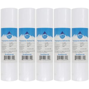 5-pack replacement for omnifilter u25 polypropylene sediment filter - universal 10-inch 5-micron cartridge compatible with omnifilter water filter unit - model u25 - denali pure brand