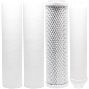3-pack replacement filter kit compatible with purepro ro101sv-uv ro system - includes carbon block filter, pp sediment filters & inline filter cartridge - denali pure brand