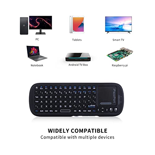 iPazzPort 2.4G Mini Wireless Keyboard with Touchpad Mouse Combo, Lightweight Portable Keyboard Controller, Compatible with Android TV Box/PC/Tablets/PS4/Raspberry Pi 3/HTPC KP-810-19S