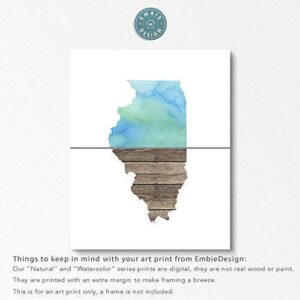 Any Two States Map Art Print Wall Decor - WATERCOLOR series - Love Wedding Gift Personalized State