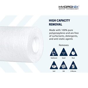 Hydronix SDC-25-2005 Sediment Water Filter Cartridge 2.5" x 20" - 5 micron - Whole House, RO Systems or Commercial Use