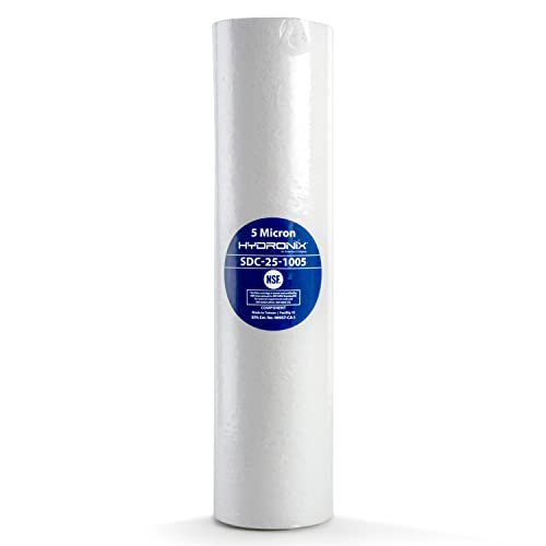 Hydronix SDC-25-1005 Whole House RO Reverse Osmosis Sediment Water Filter Cartridge, 5 Micron, 2.5" x 10"