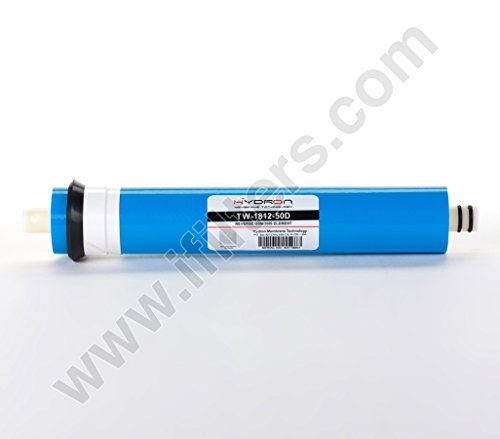 Hydron TW-1812-50 DI or RO Reverse Osmosis Membrane Replacement 50 GPD, Fits Any Standard RO Unit