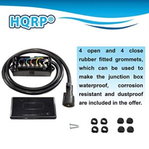 HQRP 7-Way RV Trailer Camper Truck Plug Cord w/ 7-Pole Wiring Junction Box / 7-Pin Inline Harness Cable Blade Wire Connector Towing Wiring Connect Kit - 6ft, Weatherproof and Corrosion Resistant