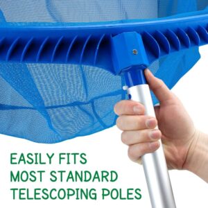 SplashTech Plastic Pool Leaf Rake Head, 20 x 16.5 Large Deep Bag - Pool Rake Head for Standard 1.25" Telescoping Pole - Durable Poly Mesh Pool Cleaning Net for Leaves, Bugs, or Debris