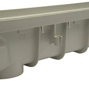 NDS Pro Series Drain Kit 5-1/2 in. X 39-3/8 in. Deep Profile Channel, Galv. Steel Grates, End Caps/Outlet, 5 in, Gray