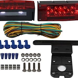 MAXXHAUL 70468 Trailer Light Kit - 12V All LED, Rectangular Left and Right Waterproof Submersible for Trailers, Boat Trailer Truck Marine Camper RV Snowmobile