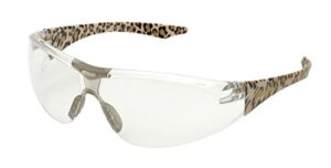 delta plus sg-18c-leo avion safety glasses, clear with leopard temple tips, one size