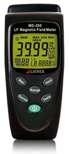 latnex mg-300 lf magnetic field meter, measures emf from high-power transmission lines, appliances, electrical wires - perfect for emf home inspections