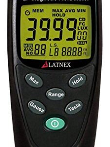 LATNEX MG-300 LF Magnetic Field Meter, Measures EMF from High-Power Transmission Lines, Appliances, Electrical Wires - Perfect for EMF Home Inspections