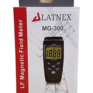 LATNEX MG-300 LF Magnetic Field Meter, Measures EMF from High-Power Transmission Lines, Appliances, Electrical Wires - Perfect for EMF Home Inspections