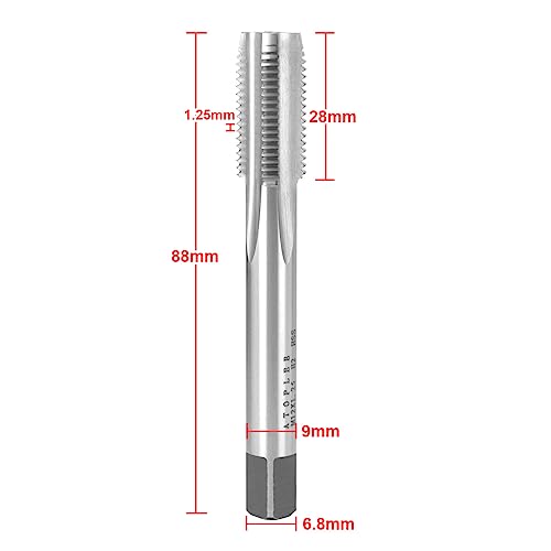 ATOPLEE Metric Thread Tap,M12 HSS Right Hand Thread Tap (M12x1.25)