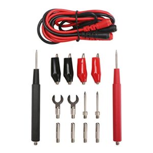drok® multimeter test leads kit, replaceable digital multimeter accessories, dmm universal combined test probes cable set, banana plugs alligator clips replacements for electronic automotive