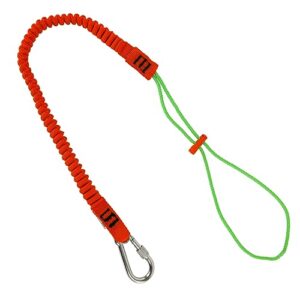 malta dynamics tool tether lanyard with carabiner attachment, 53" expansion, adjustable loop end (1 pack)