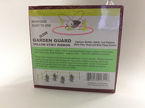 Olson Garden Guard Yellow 2" Wide by 100ft. Sticky Fly Ribbon Safe Non-Toxic