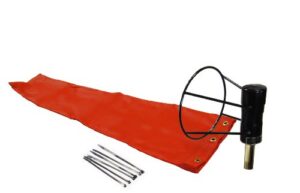 airport windsock corporation 8" x 36" orange windsock and 8" ball bearing frame usa made