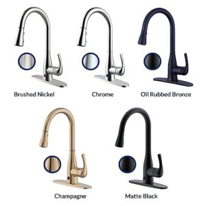 Bio Bidet by Bemis FLOW Motion Activated Single-Handle Pull-Down Sprayer Kitchen Faucet, Brushed Nickel