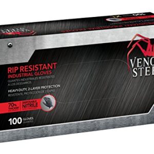 Venom Steel Industrial Nitrile Gloves, 6 mil, 2 Layer Rip Resistant, XL, 100 Count