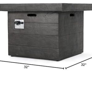 Christopher Knight Home Dakota Magnesium Oxide Square Gas Fire Pit, Grey