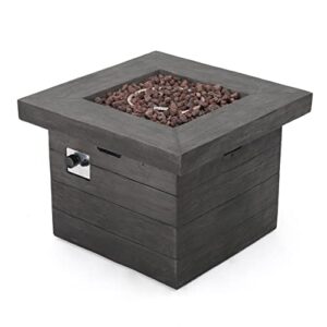 Christopher Knight Home Dakota Magnesium Oxide Square Gas Fire Pit, Grey