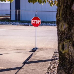 US Weight Sign Kit - Post, Scratch-Resistant Weighted Base, and Easy-to-Use Brackets for Signs (Signs Not Included)