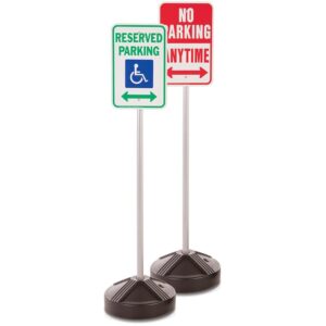 US Weight Sign Kit - Post, Scratch-Resistant Weighted Base, and Easy-to-Use Brackets for Signs (Signs Not Included)
