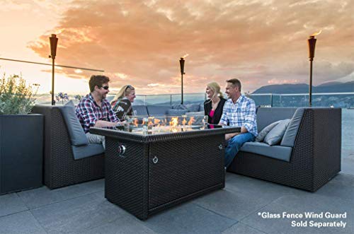 Outland Living 401 Series - 44-Inch Outdoor Propane Gas Fire Table, Espresso Brown/Rectangle