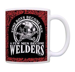 welder mug for men some boys become men few become welders 11oz ceramic coffee mug paisley
